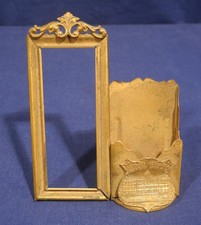 Vitg Antique Genesee Wesleyan Seminary Lima NY Desktop Brass Photo Match Holder picture