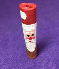 Vintage Unique Handmade & Hand Painted Santa Claus Christmas Pin picture
