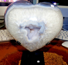snow quartz Druze crystal geode cluster  heart cathedral Uruguay polished  agate picture