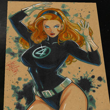Sue Storm Fantastic 4 Art Print Signed 8.5x11 | Art by Keyeske picture