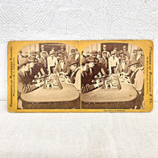 Antique Stereoview Faro Bank at Bismark Gambling Minnesota Bismarck Late 1800s picture
