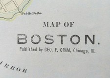 Vintage 1903 BOSTON MASSACHUSETTS Map 14