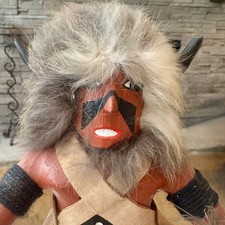 Vintage Authentic Hopi Buffalo Dancer Kachina Doll Cottonwood Native Folk Art picture