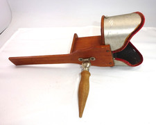 OLD STEREOVIEW 3D HANDHELD VIEWER PAT'D JULY 28, 1903 WOODEN BODY ALUMINUM HOOD picture
