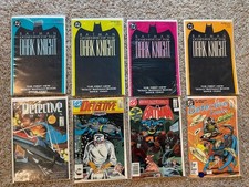 Assortment of Batman, Dark Knight and Detective comic books. Bagged. Vintage picture