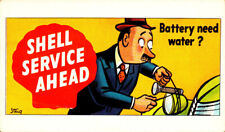 Battery Need Water? - Shell Gas Station Advertisement - Unposted Postcard picture
