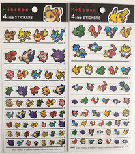 Pokemon Pixel Art 4 Size Sticker Sheets Set of 2 Pikachu Eevee Official Japan picture