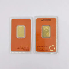 10 Gram Valcambi .9999 Design Gold Plated Copper Bar in Assay Card picture