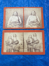 Pawnee Indian Chief Stereoview Rocky Bend and Squaw picture