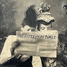 Antique Tintype Photograph Beautiful Women Reading Pittsburgh PA Times Newspaper picture