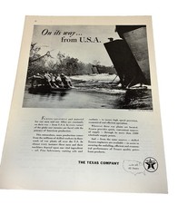 Vintage WWII Texaco Advertisement 1940s Military U.S.A. Coast Guard Mag. Page picture