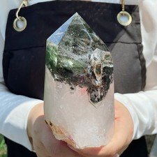 1.7LB Natural Ghost Phantom Quartz Obelisk Crystal Wand Point Healing C2998 picture