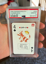 Pokémon 1996 Nintendo Playing Cards Japanese Charmeleon 4 of Clubs #005 PSA picture