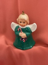 2002 GOEBEL ANGEL BELL ORNAMENT HOLDING A CANDY CANE 3” picture