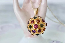 Estate Sputnik Bezel Set Multi-Gemstone 18