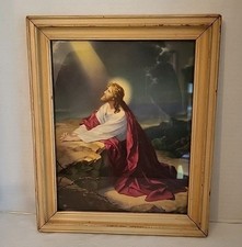 Vintage Jesus Praying In The Garden of Gethsemane 12 X 10