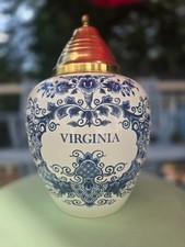 Vintage Oud Delft Virginia Tobacco Jar Brass Lid 1987 Provenance Paperwork 200 picture
