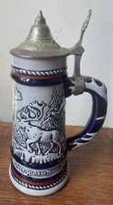 Vintage 1976 Avon 9.5” Lidded Beer Stein Hand Crafted In Brazil 527461 Animals picture