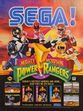 Rare Vintage Power Rangers Gaming Print Ads Lot Sega Genesis & Nickelodeon GUTS picture