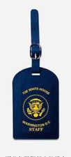 Set of 4 Presidential Seal White House Staff Luggage Tag Blue Gold Collectible picture
