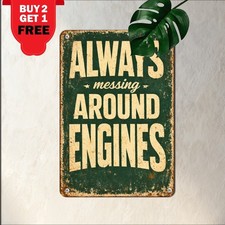 Still Playing With Cars Tinplate Sign Durable Garage Workshop Metal Plaque 8x12 picture