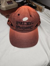 Vintage Y2k Era Harley-Davidson Embroidered Flame Snapback Cap with Biker Pin picture