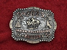 X~Treme Bulldogging☆2025☆RODEO Indian CHAMPION TROPHY BUCKLE☆Reservatio☆Rare☆190 picture
