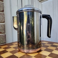 Vtg Revere Ware 1801 Coffee Percolator Pot 6 Cup Glass Knob - Complete picture