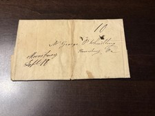 1832 Stampless Letter Moorsburg PA to Harrisburg Andrew Jackson Henry Clay picture