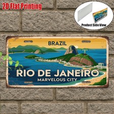 Vintage Metal Sign Aluminum License Plate Rio De Janeiro Welcome Sign picture