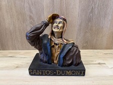 Vintage ALBERTO SANTOS-DUMONT Statue Figurine Bust Aeronaut, Sportsman, Inventor picture