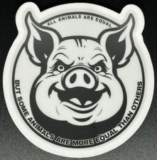 George Orwell Animal Farm Pig Sticker 3 x 3