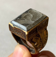 Beautiful Old Very Rare Ancient Roman King Intaglio Agate Stone Ring Engarved picture