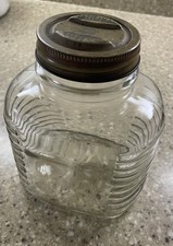 Vintage National Coffee Jar 5x5x3.5” Diamond 71S Logo On Bottom Of Jar picture