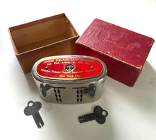 Vintage Union Square New York Savings Bank Coin/Teller Bank with Keys and Box picture