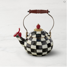 MacKenzie-Childs Courtly Check Whistling Tea Kettle, Stovetop Kettle, Kitchen Co picture
