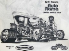 Vtg 1978 Grand Rapids CA AUTORAMA Plaque Trophy 3D HOT RAT ROD FORD 12th Annual picture