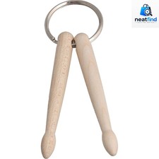 Stylish Mini Drum Keyring - 90mm Artisan Wooden Keychain with Easy Zipper Access picture