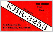 Vintage KBR-3253 The Smiths Fort Atkinson Wisconsin CB Radio QSL Postcard B35 picture