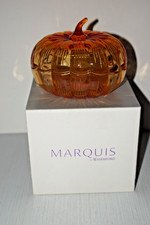 Marquis By Waterford Crystal Orange Pumpkin Bowl Cand Dish Made in Germany NIB picture