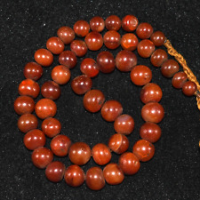 50 Ancient Large Banded Carnelian Round Stone Beads in very Good Condition picture