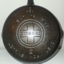 Vintage Large Block Logo Griswold No 5, 724 Cast Iron Skillet Chrome Nickel picture