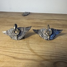 (2) Antique Victorian Egyptian Revival Snake Wadjet Silverplated Bronze Mounts picture