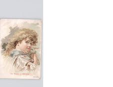 Vintage Victorian Style Trade Card Portrait Young Girl Holding Lamb His Name Is  picture