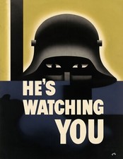 WWII He's Watching You Vintage Poster - 8.5