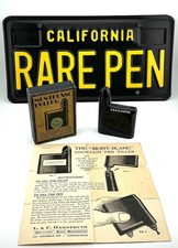 Vintage Rare 1920s Montblanc BLACK HARD RUBBER INKWELL NEAR MINT BOX & PAPERS picture