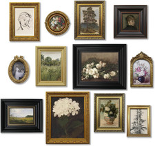 12 Pcs Vintage Picture Frame Set for Gallery Wall — Antique Gold & Brass, Sizes picture