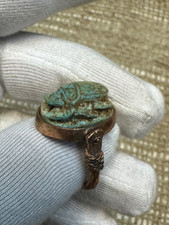 Authentic Ancient Egyptian Antiquities Egyptian Copper scarab Ring Egyptian BC picture