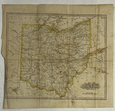Original 1845 Ohio Map Print,County,Hand Colored,Antique,Old,Vintage picture