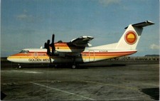 GOLDEN WEST DeHavilland Canada DHC-7-102 Dash 7 airplane postcard picture